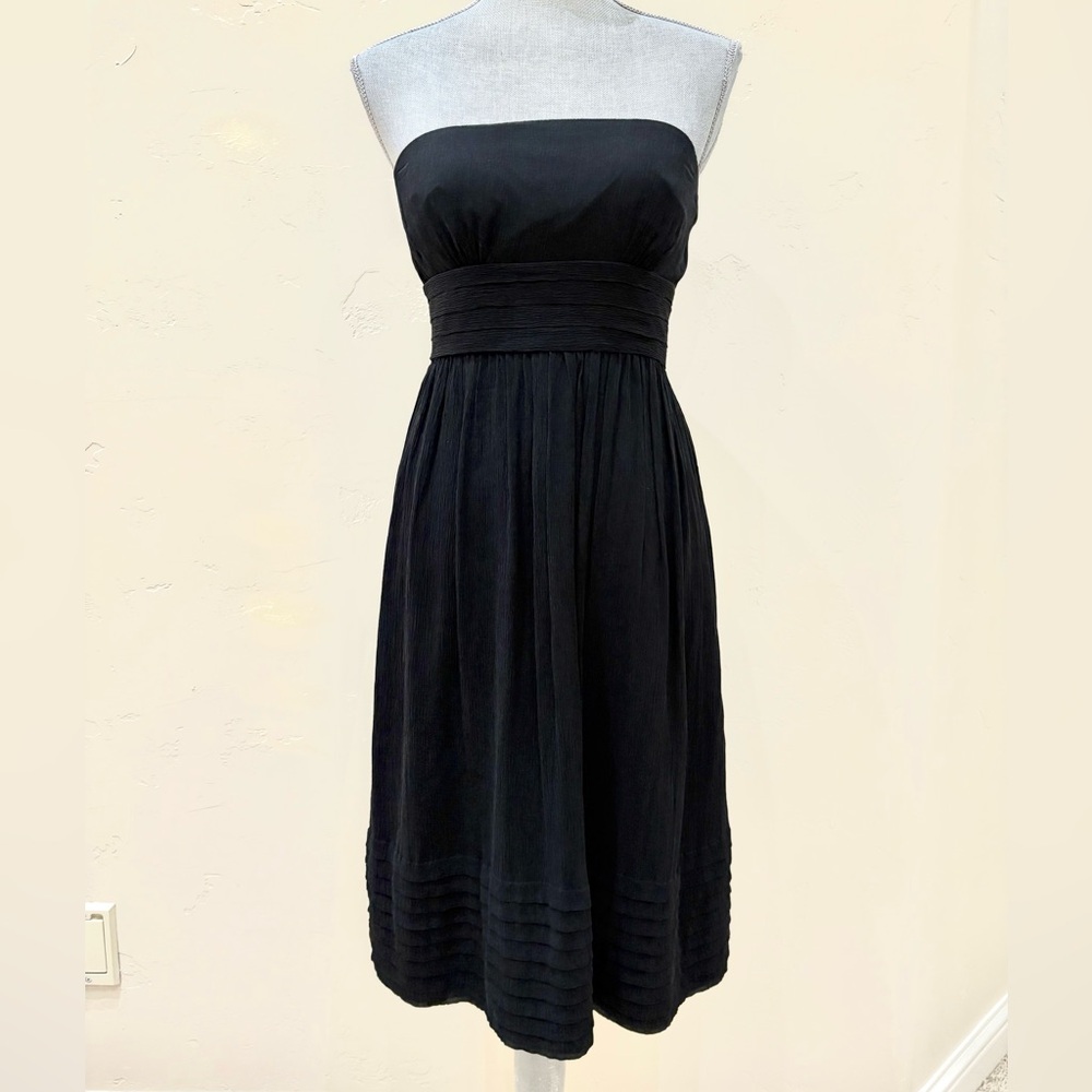 J.Crew 100% Silk Strapless Black Dress Sz 4 | Cocktail, Wedding, LBD, Classic